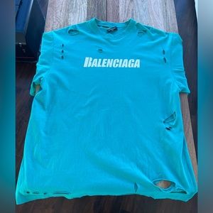 *HIGH DEMAND* Balenciaga Distressed Oversized Shirt Sz S (Fits Like XL)
